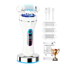 CMTQVFL foot callus remover front view with ergonomic grip for easy at-home smoothing.