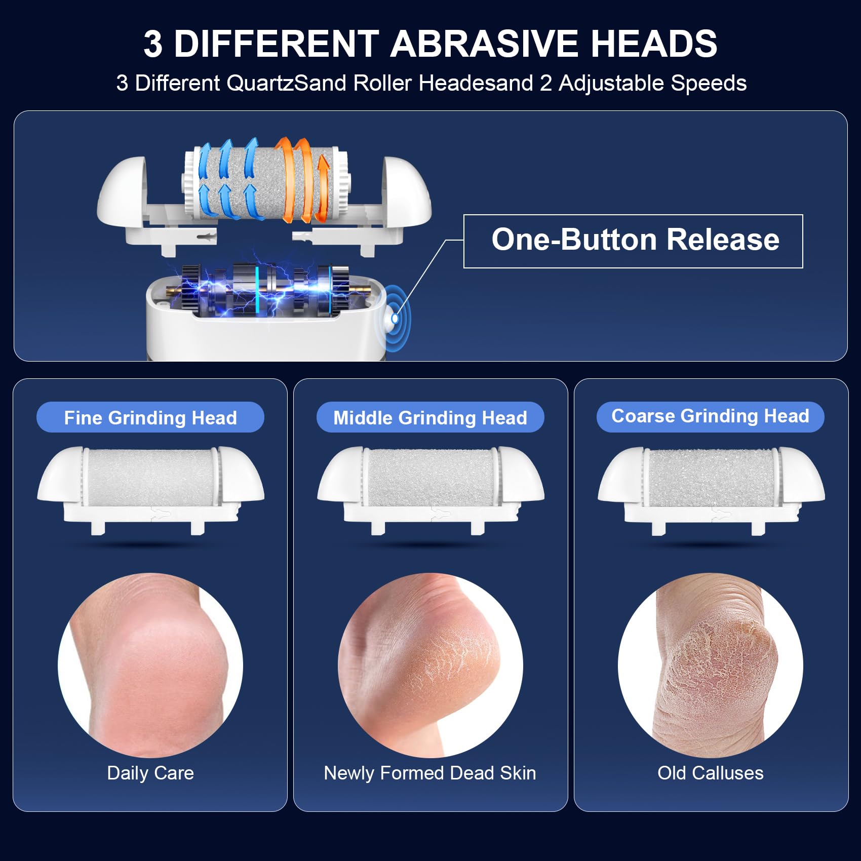 CMTQVFL adjustable speeds from 1600 to 19000 rpm for thick or delicate skin.