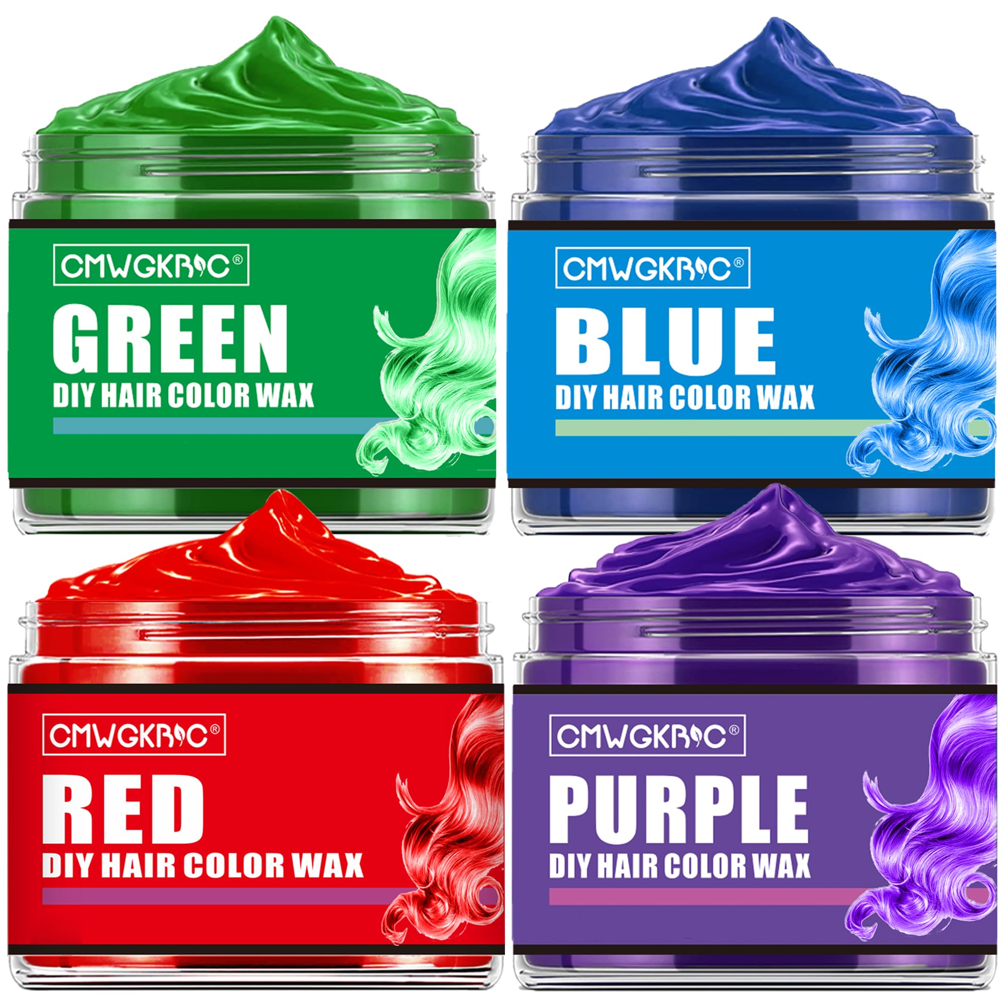 CMWGKBC four-colors hair color wax green ready for quick playful styling