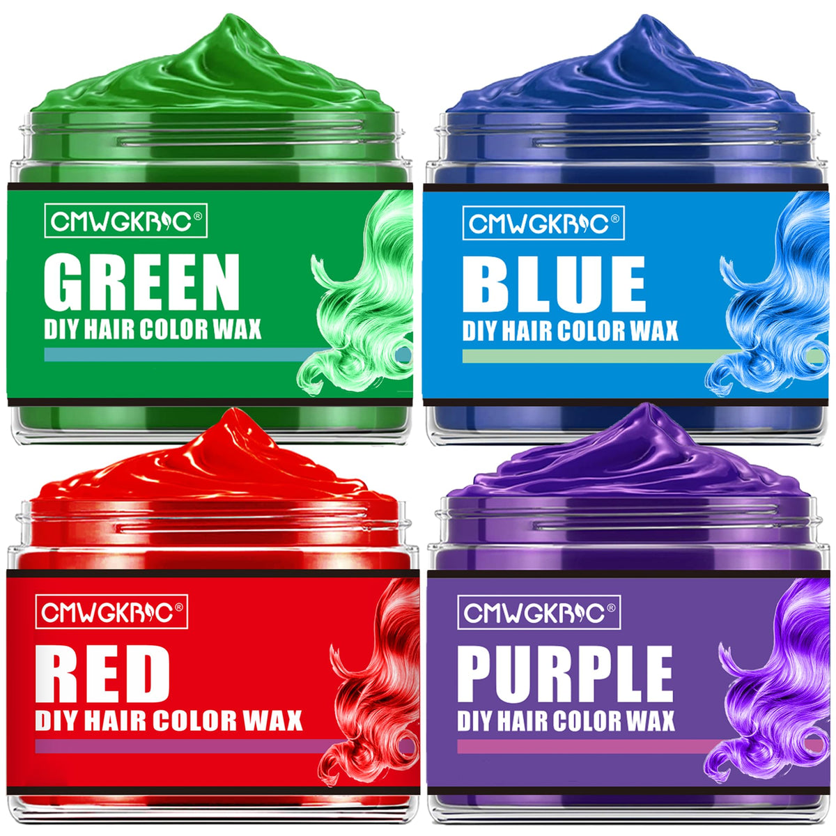 CMWGKBC four-colors hair color wax green ready for quick playful styling