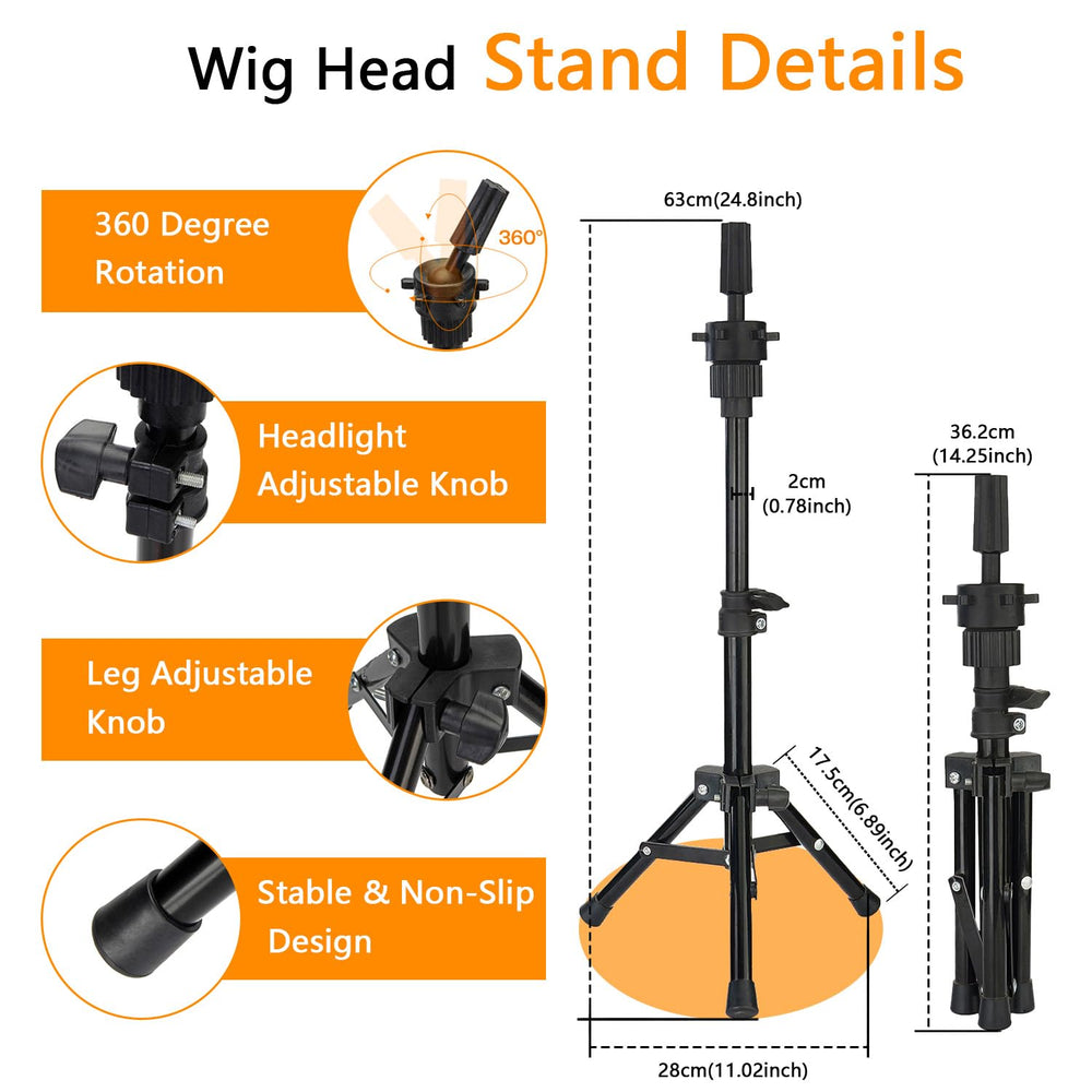 CMZLUMINEST wig head wig cap helps control hair while practicing sewing and styling.