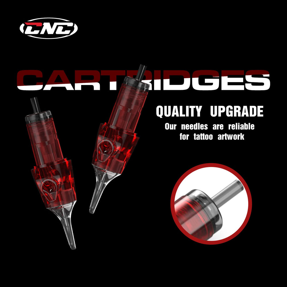 CNC tattoo cartridges red shell and robust membrane for reliable performance