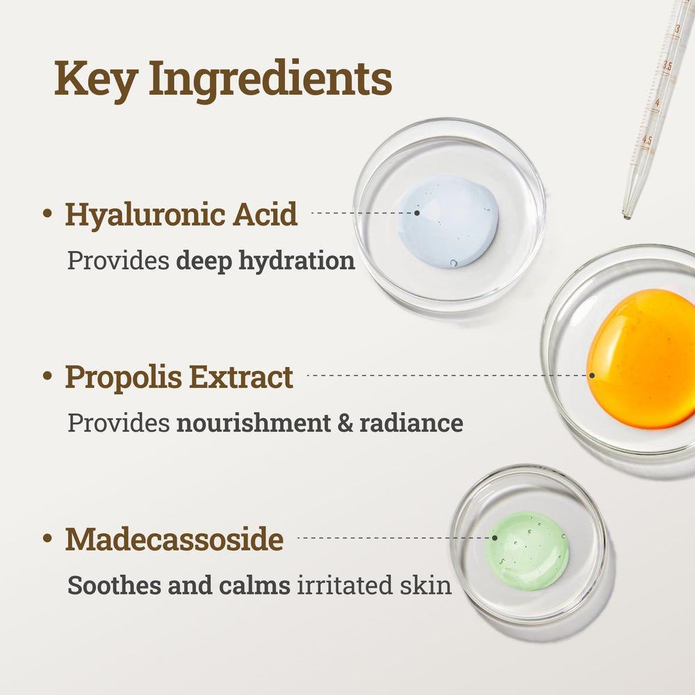 CNP Honey Glow Serum propolis ampoule focus demonstrates soothing nourishment