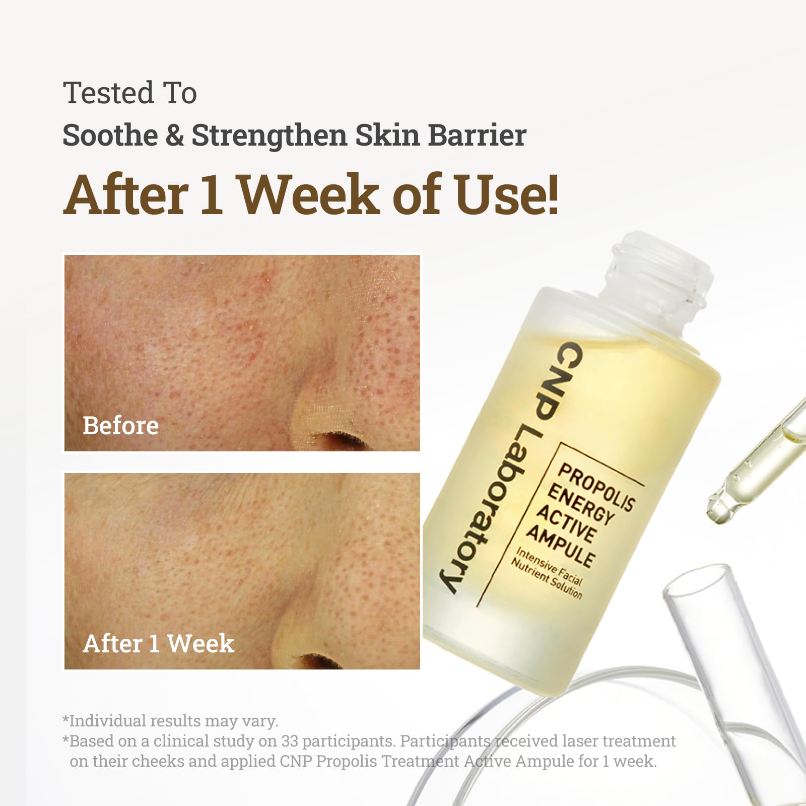 CNP Honey Glow Serum texture reveal, lightweight and non-sticky.