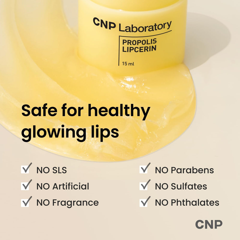 CNP Hypoallergenic testing badge signals skin-friendly lip treatment