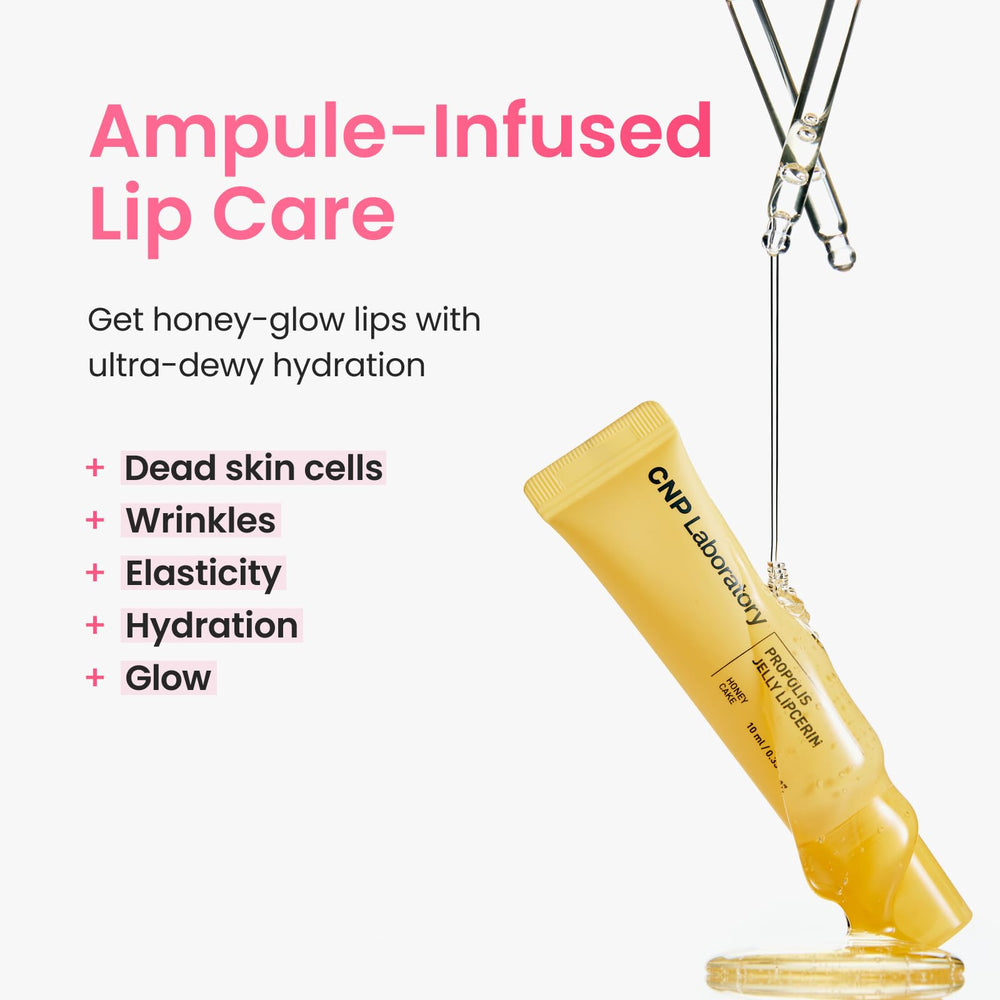 CNP Propolis Jelly Lipcerin brand image highlights propolis extract for natural, soothing lip care