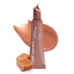 CNP Propolis Jelly Lipcerin 03 Caramel Pudding tube shows hydrating lip balm for daily wear