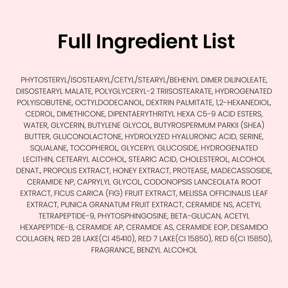 CNP Propolis Jelly Lipcerin Cherry Pie lip swatch emphasizes vibrant color and glow.