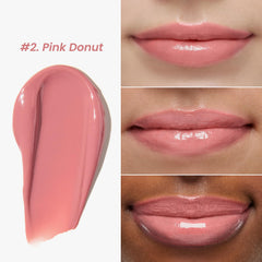 12-hour hydration claim highlighted for long-lasting moisture and shine on lips.