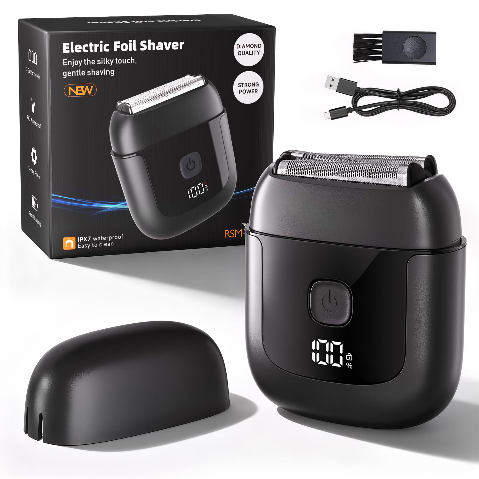 Cnunkn electric-foil-shaver-front-view enables on-the-go grooming