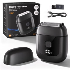 Cnunkn electric-foil-shaver-front-view enables on-the-go grooming