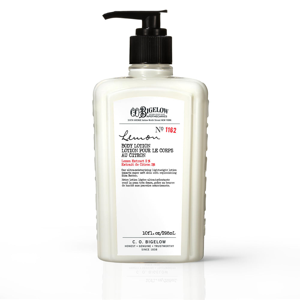 C.O. Bigelow Lemon Body Lotion bottle for daily moisture and fresh citrus scent