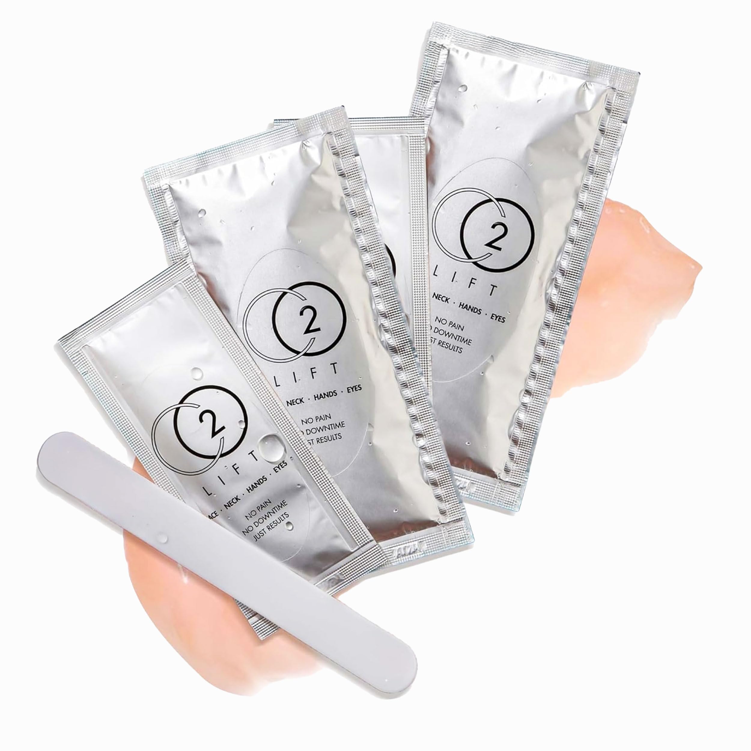 CO2Lift carboxy gel mask pack two-piece shown for at-home rejuvenation and spa-like glow.