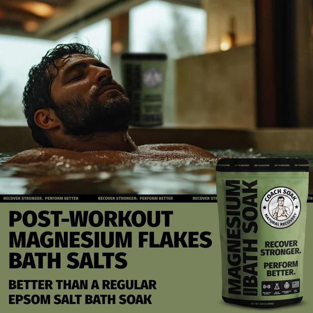 Coach Soak foot soak relaxation scene highlights targeted relief after activity.
