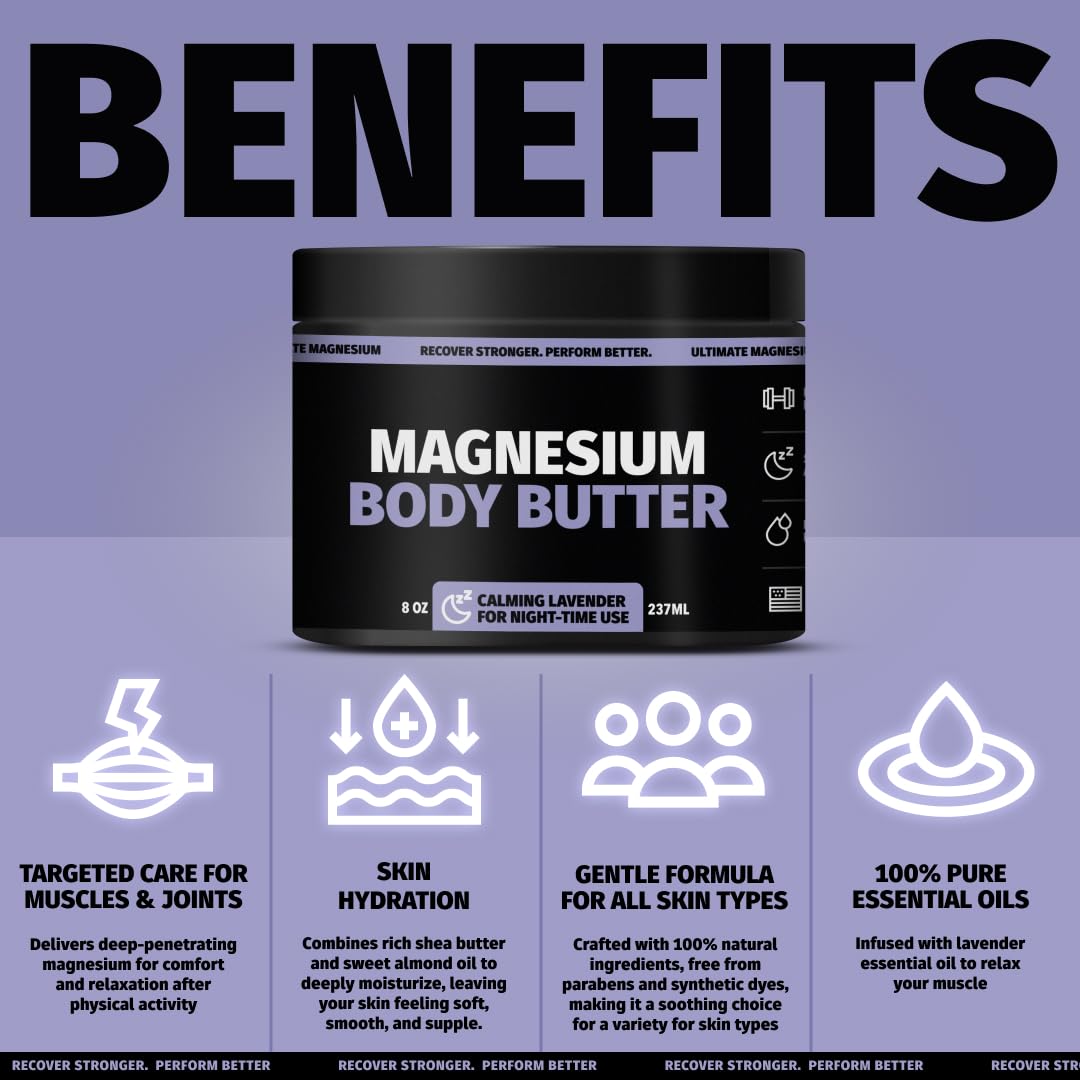 Coach Soak Nighttime Magnesium Body Butter lid open reveals generous 8oz jar for long-lasting use.
