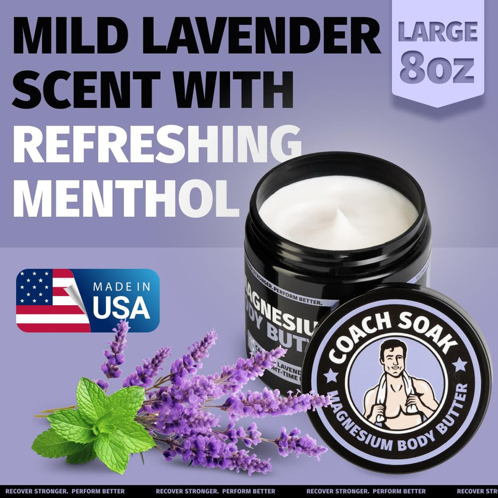 Coach Soak Nighttime Magnesium Body Butter relaxing scene illustrating a calm wind-down routine.