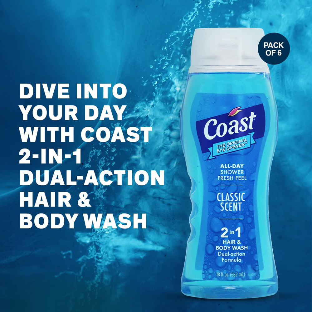 Coast 2-in-1 rich lather demonstrates cleansing power and foam