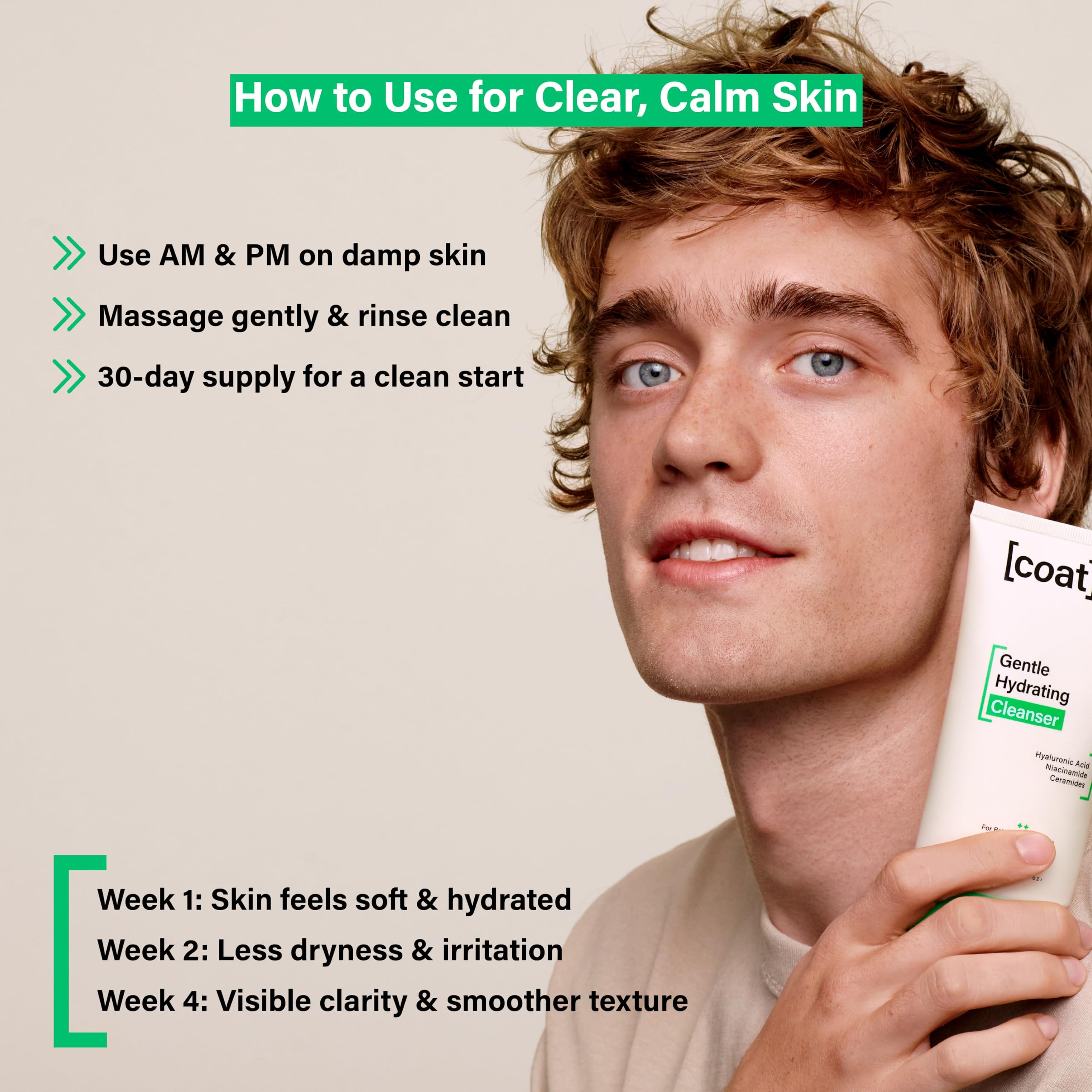 COATS fragrance-free label on gentle hydrating cleanser