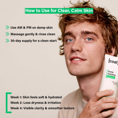 COATS fragrance-free label on gentle hydrating cleanser