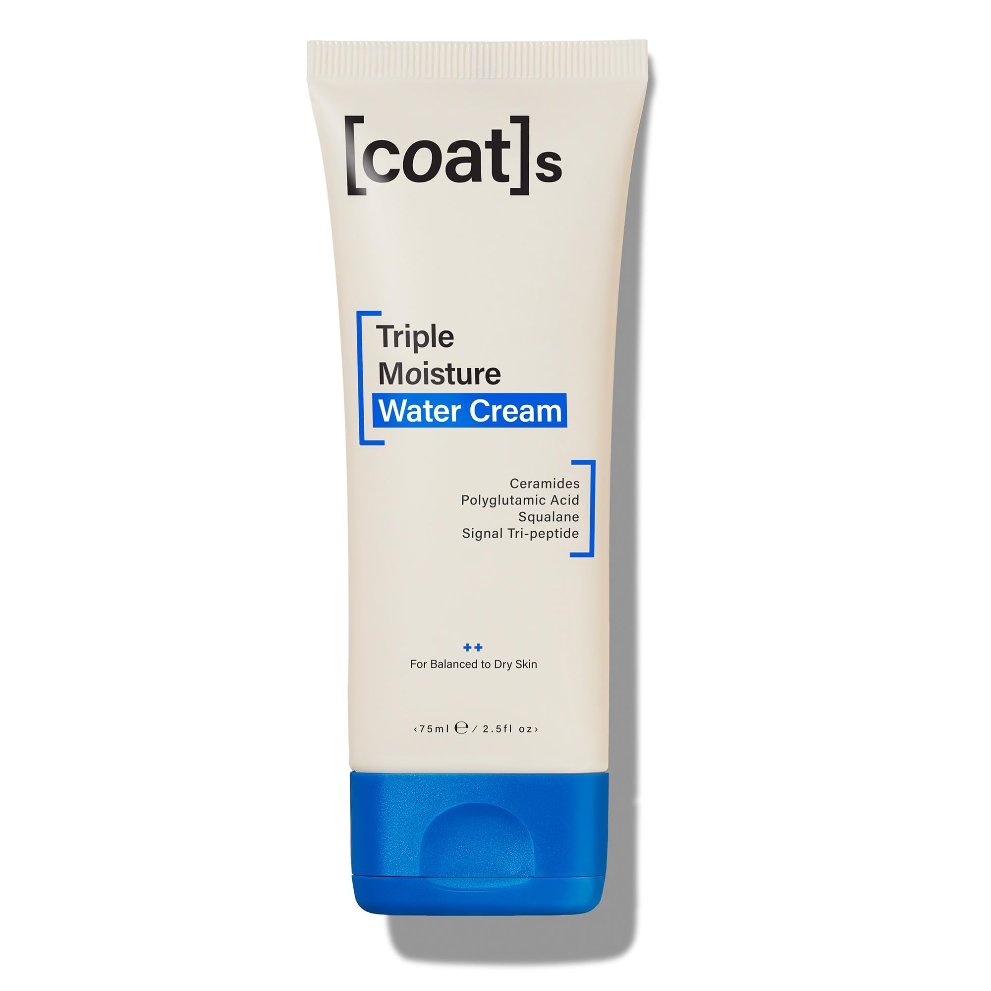 COATS Triple Moisture Water Cream bottle demonstrates lightweight, non-greasy hydration.