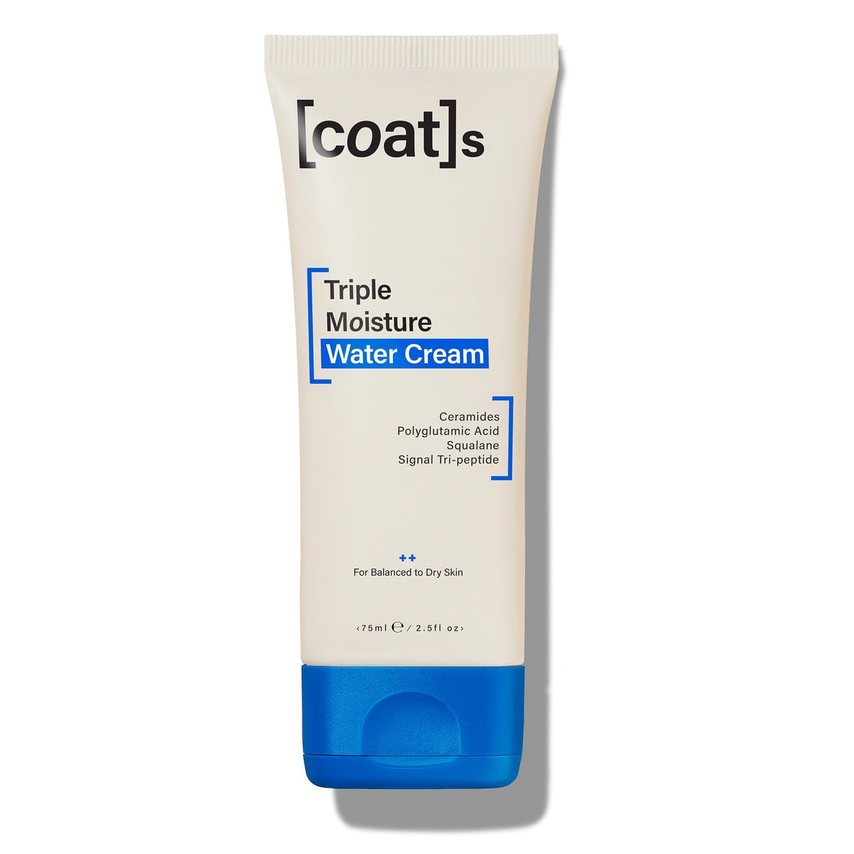 COATS Triple Moisture Water Cream bottle demonstrates lightweight, non-greasy hydration.