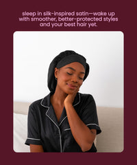Cobana double-lined satin bonnet close-up showing luxurious durability and moisture protection