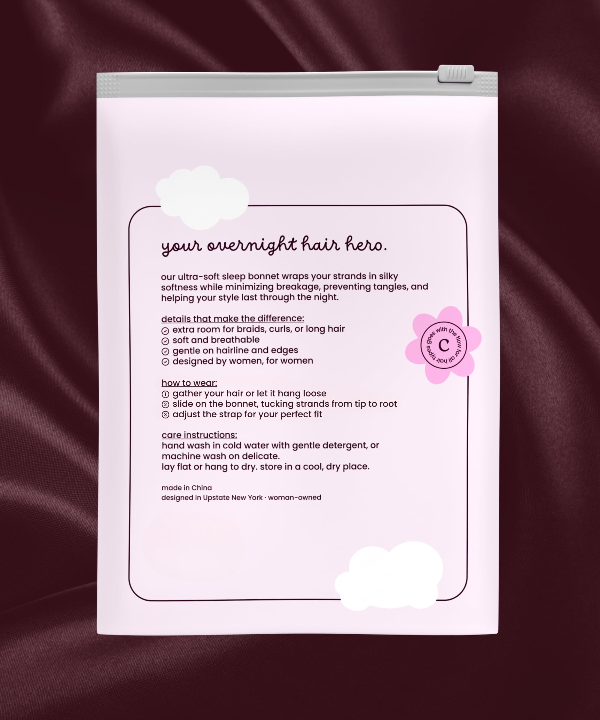 Cobana woman-owned Upstate NY brand signaling thoughtful premium sleep-hair protection