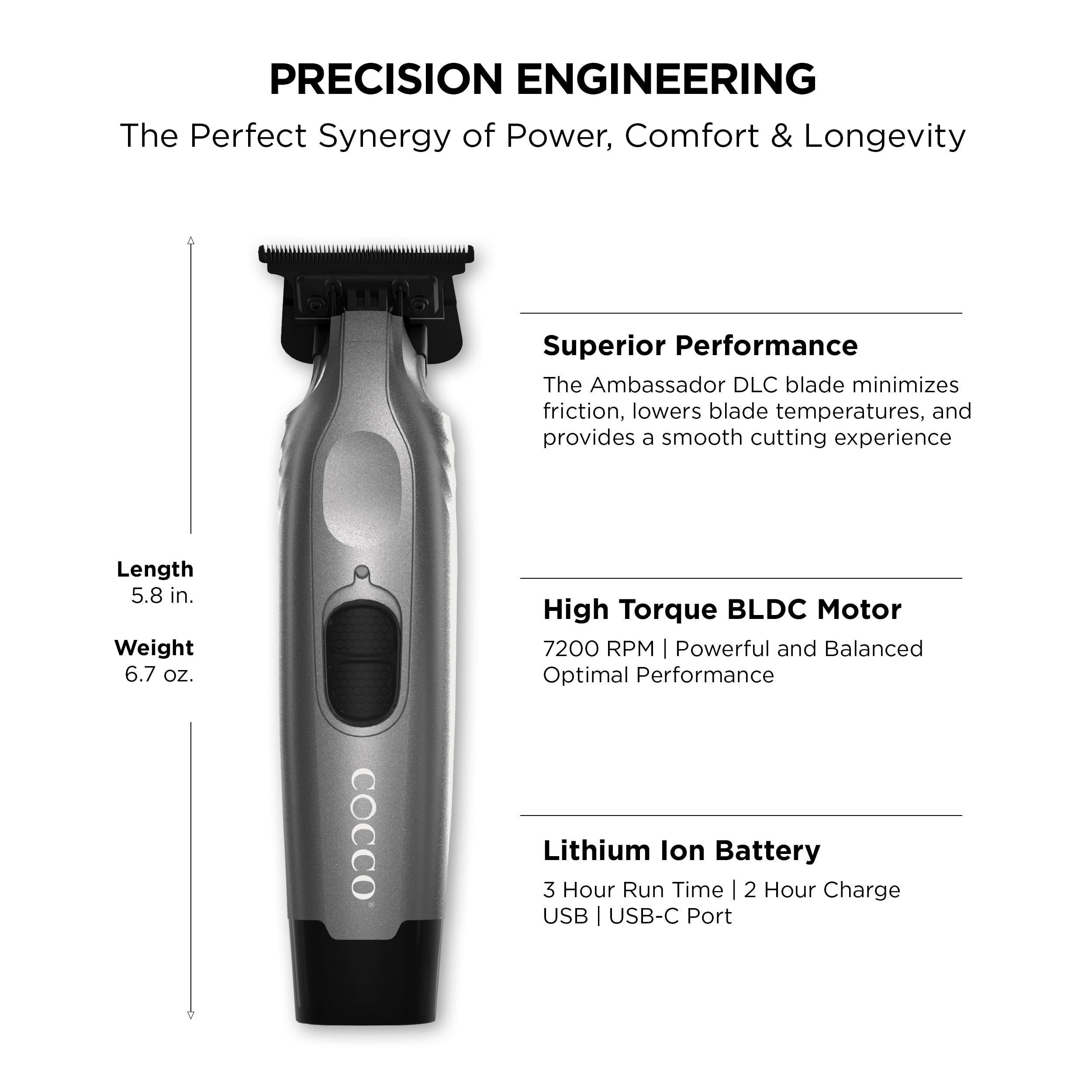 Cocco Veloce Pro Trimmer DLC blade close-up for clean precision cuts.