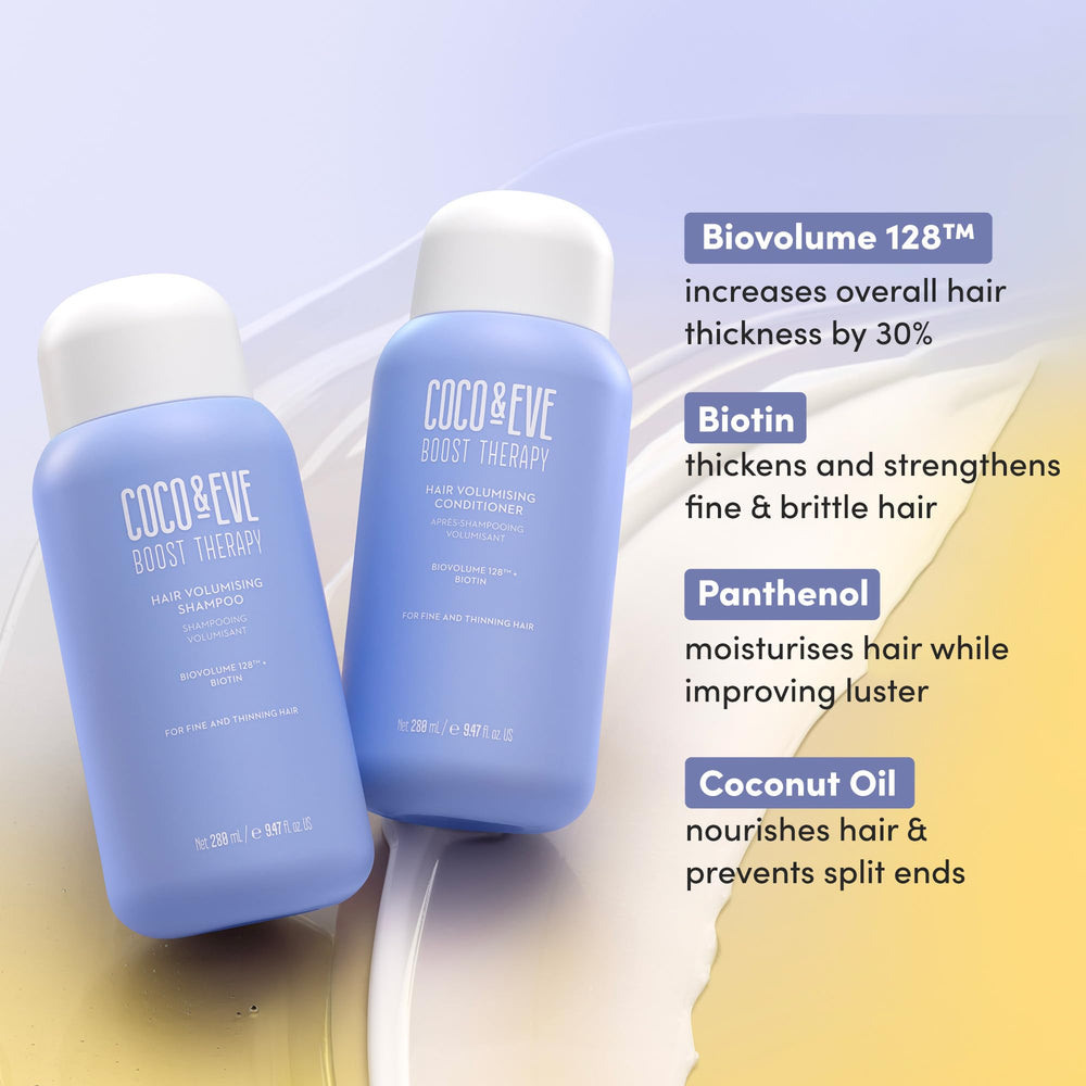 Coco & Eve Boost Therapy conditioner texture closeup shows silky-smooth formula.