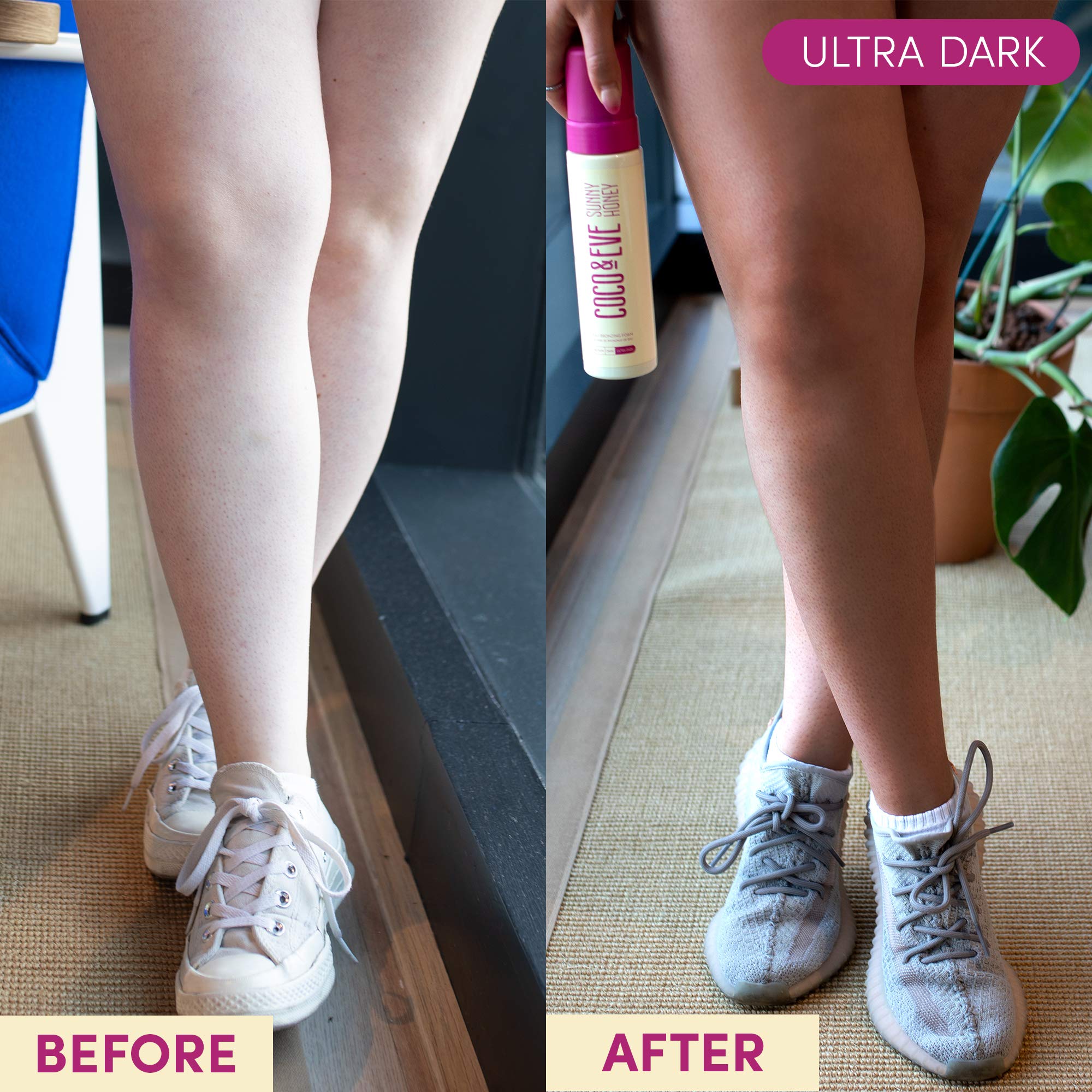 Coco & Eve Cellushape technology symbolizing smoother-looking skin after tanning.