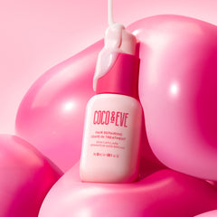 Coco & Eve Leave-In Treatment cream texture highlighting deep repair and smoothing benefits
