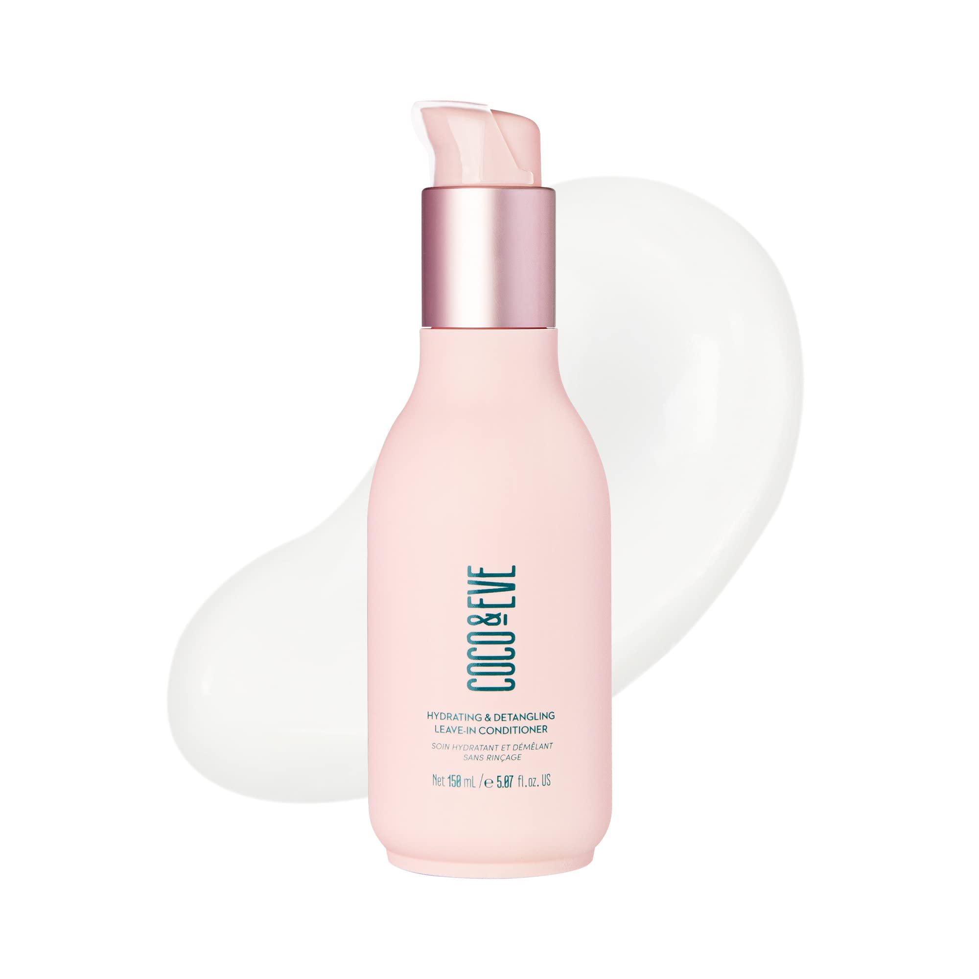 Coco & Eve leave-in conditioner bottle front for hydrated, frizz-free hair.