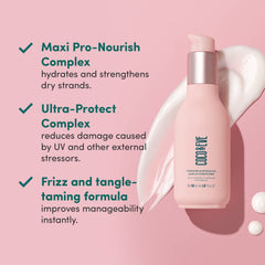 Coconut oil drops highlight hydrating ingredient in Coco & Eve conditioner.
