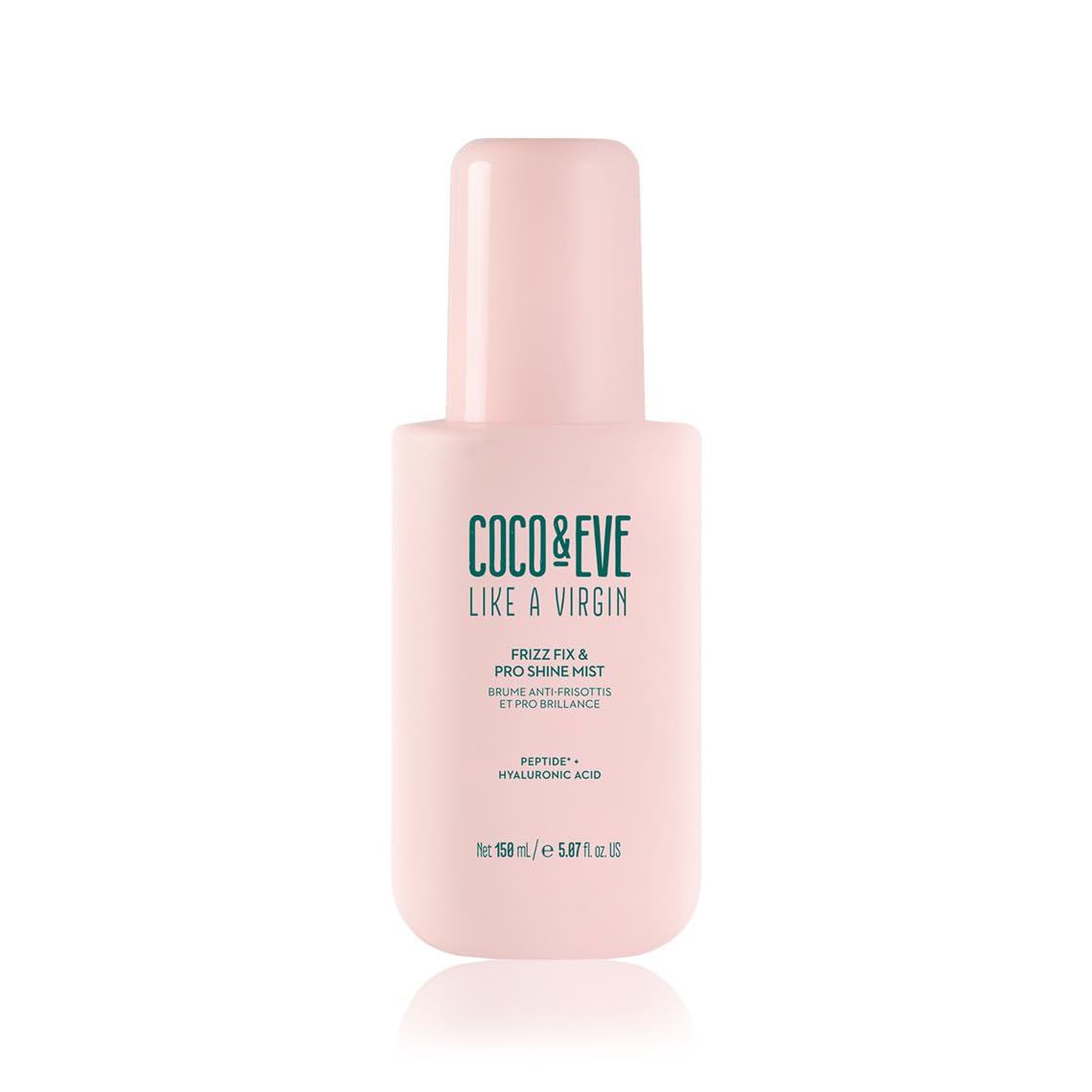 Coco & Eve Like A Virgin Frizz Fix bottle shown for 72-hour frizz control.
