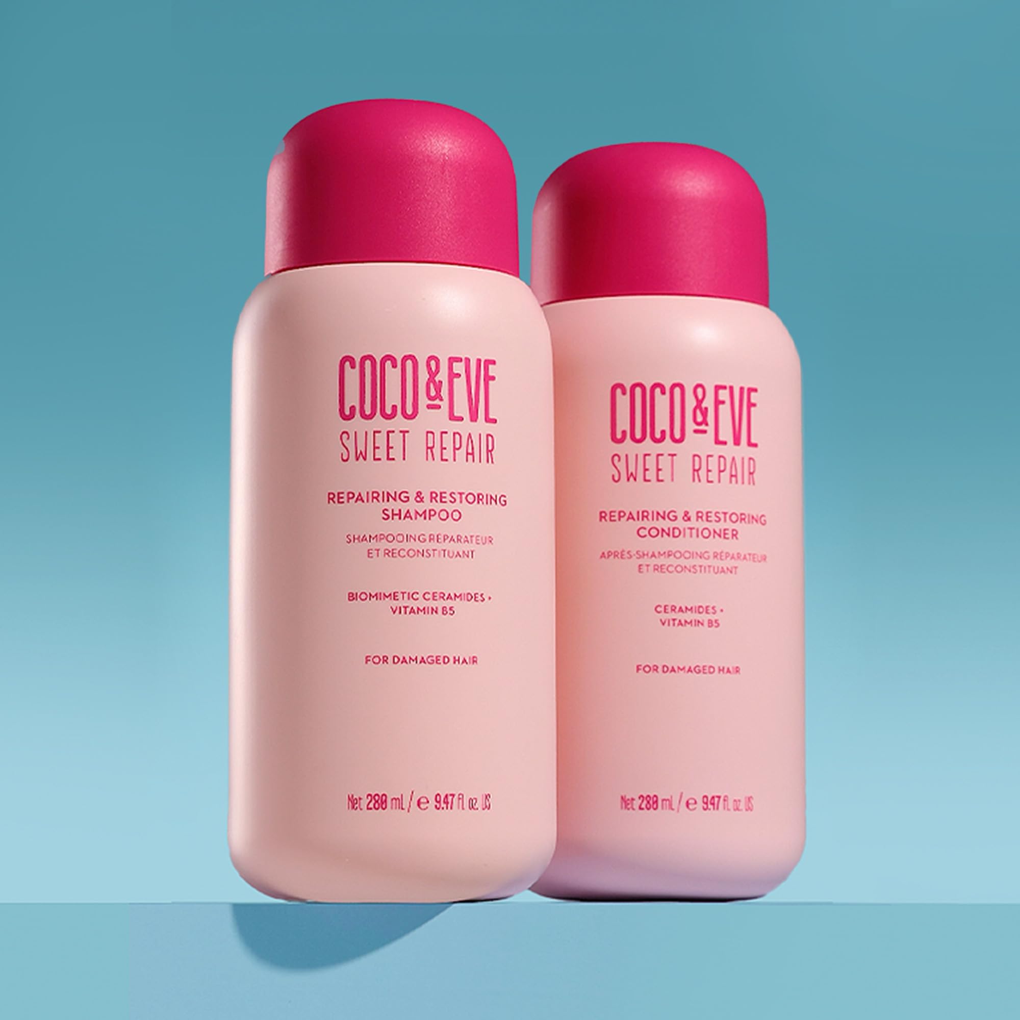 Coco & Eve Repair & Restore texture visual suggesting improved manageability.