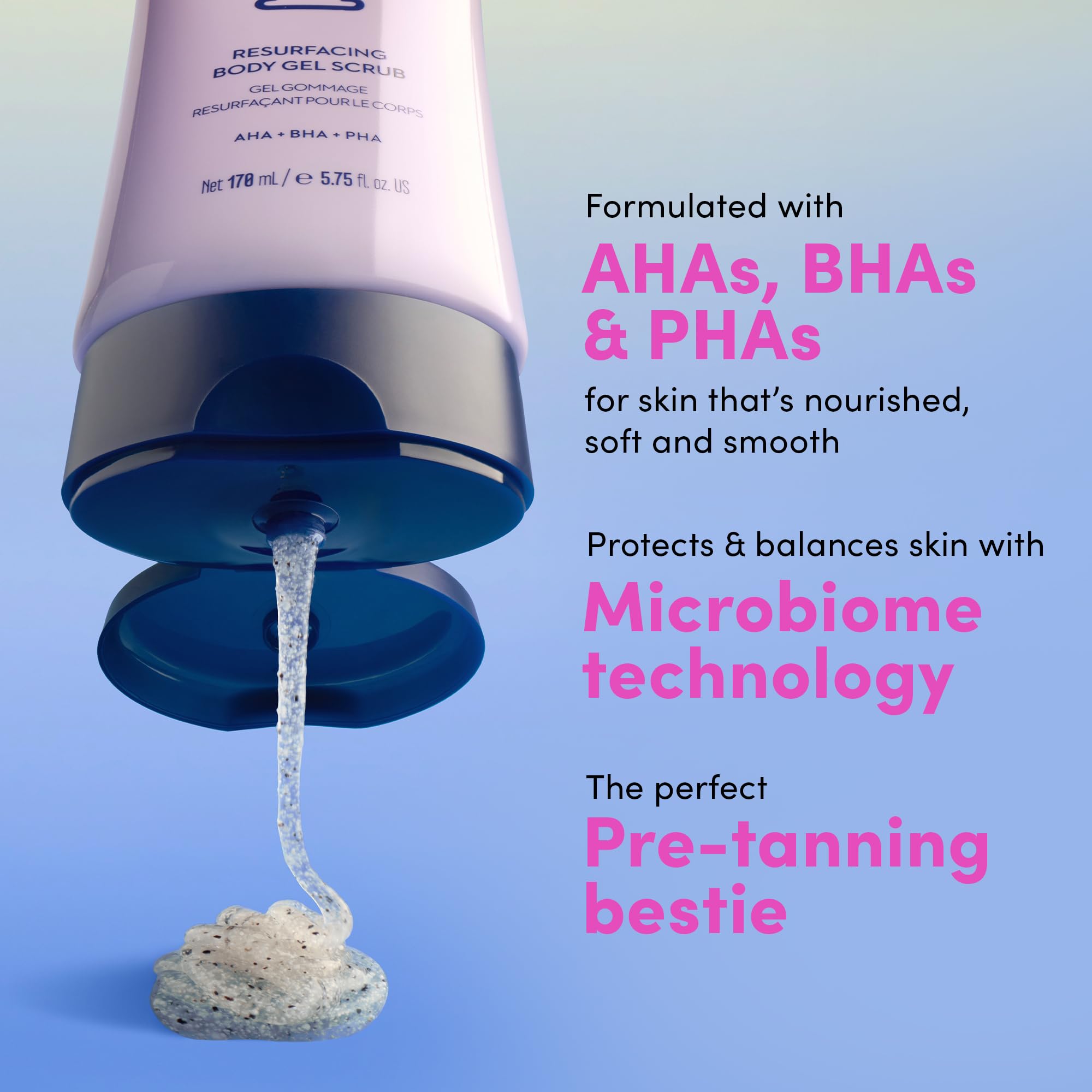 Coco and Eve Resurfacing Body Gel Scrub with Balinese botanicals highlights spa-inspired ingredients.