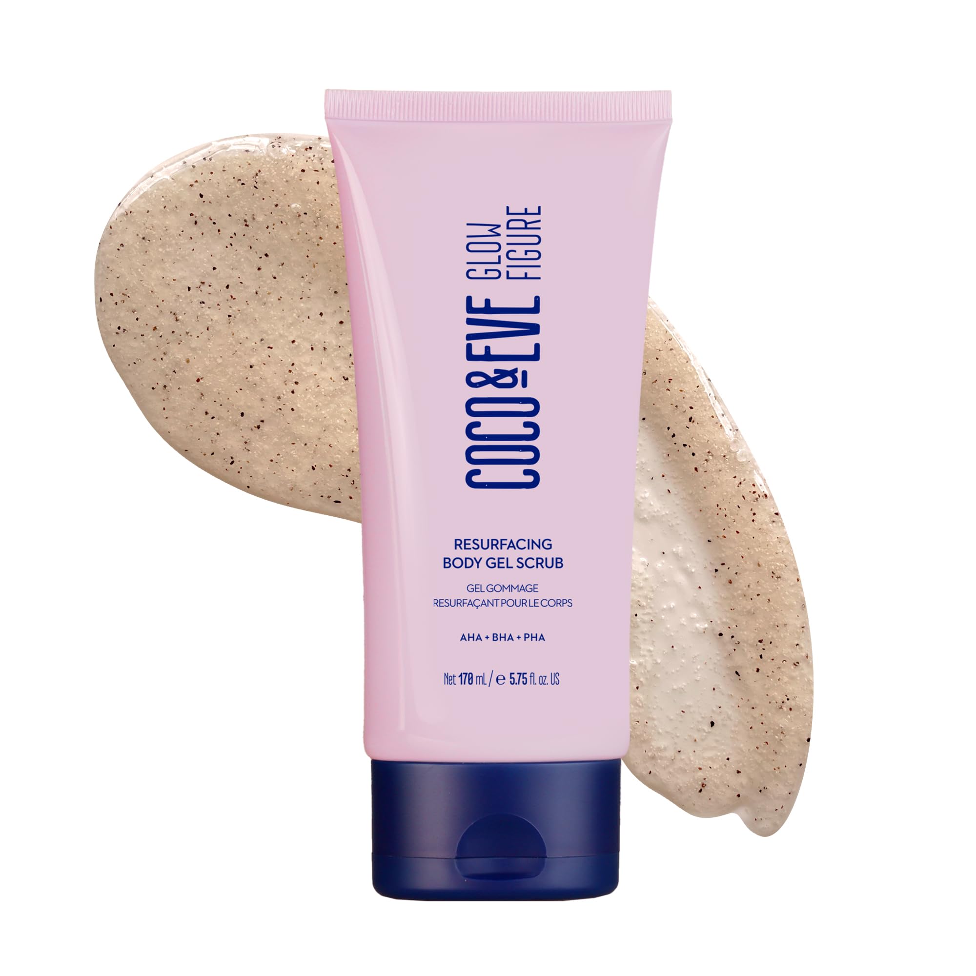 Coco and Eve Resurfacing Body Gel Scrub packshot shows exfoliation for smoother skin.