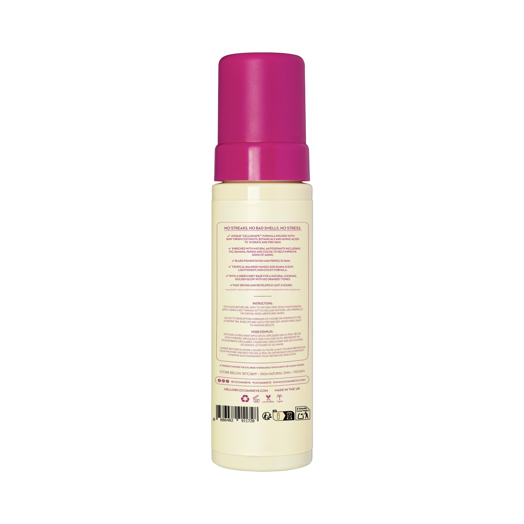 Coco & Eve Sunny Honey Bali bottle angled shows natural look bronzing.