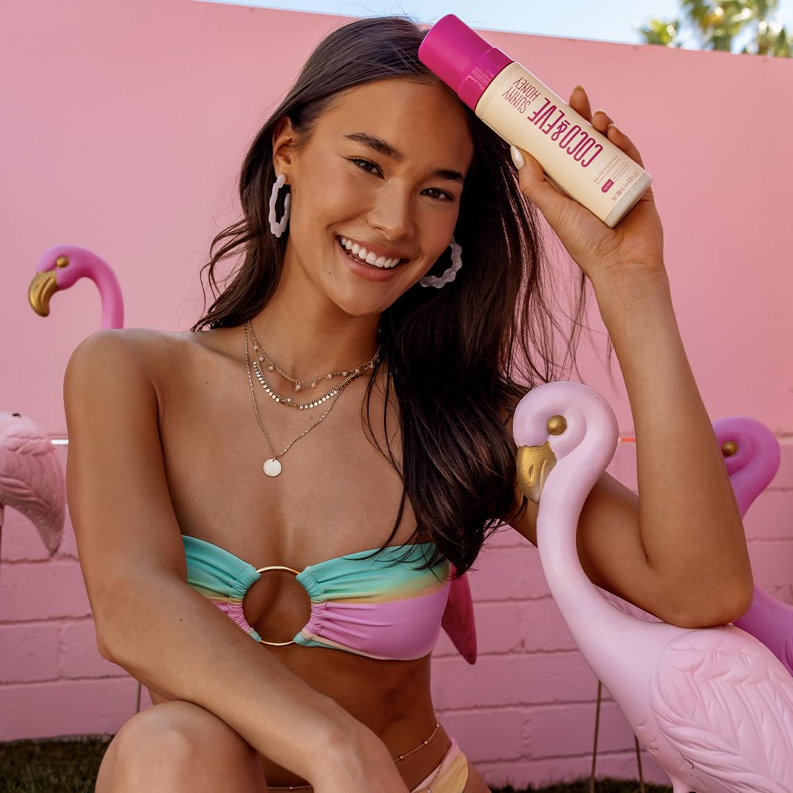 Coco & Eve Sunny Honey Bali skin hydration after application shows moisturized finish.