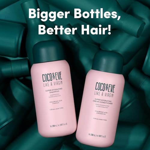 Coco & Eve vegan cruelty-free badge beside packaging emphasizes ethical hair care.
