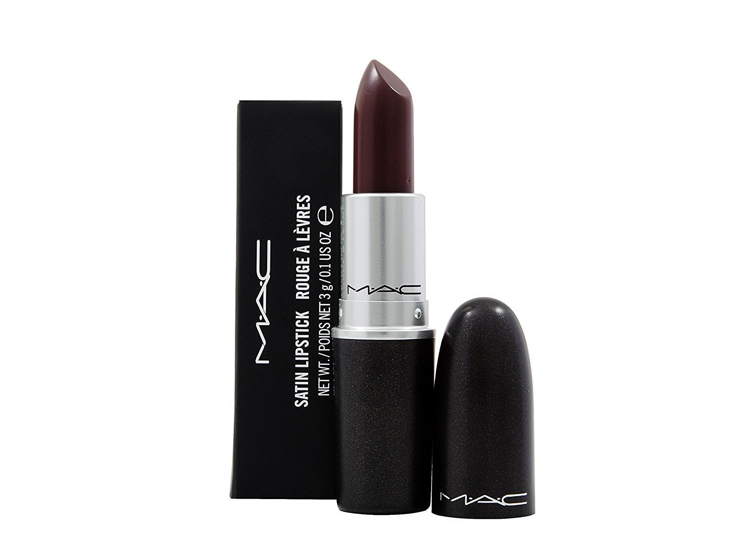 Coco-Shop MAC Satin Lipstick Cyber swatch for bold satin finish and all-day color.