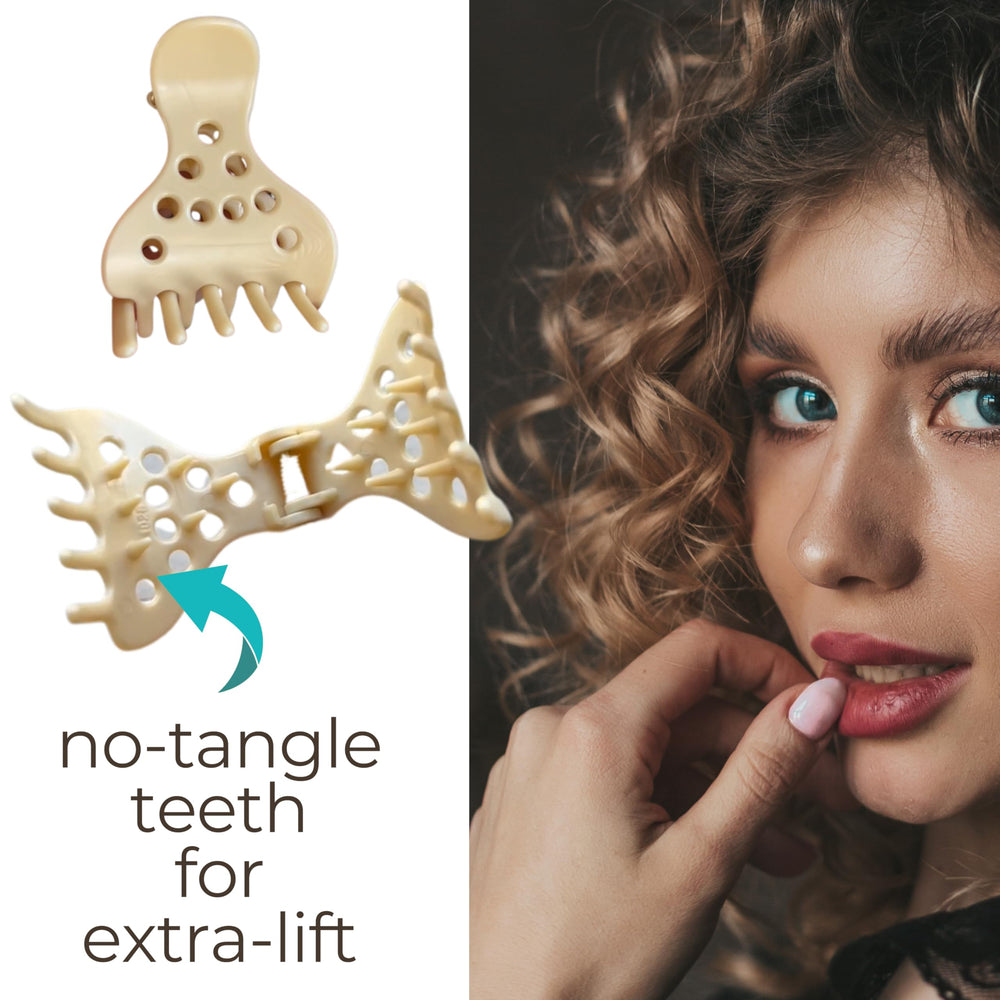 Cocoa & Cali AirLift clip demonstrates rust-free grip on curls.