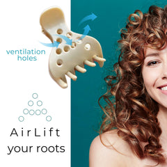 Cocoa & Cali AirLift double-row teeth closeup showing secure grip for curls.
