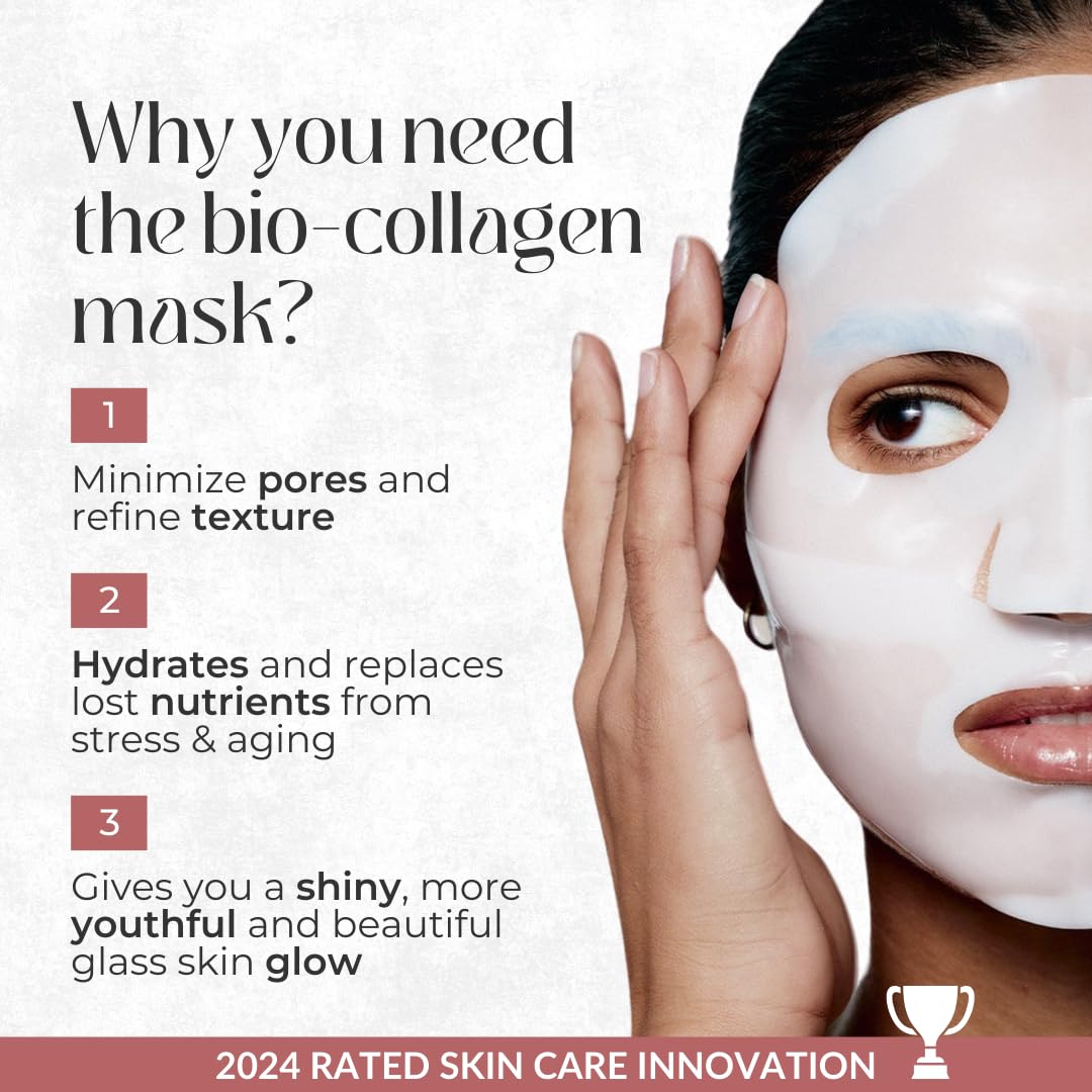 COCOBEAUTY collagen mask sheets laid out showing bio-collagen nourishment