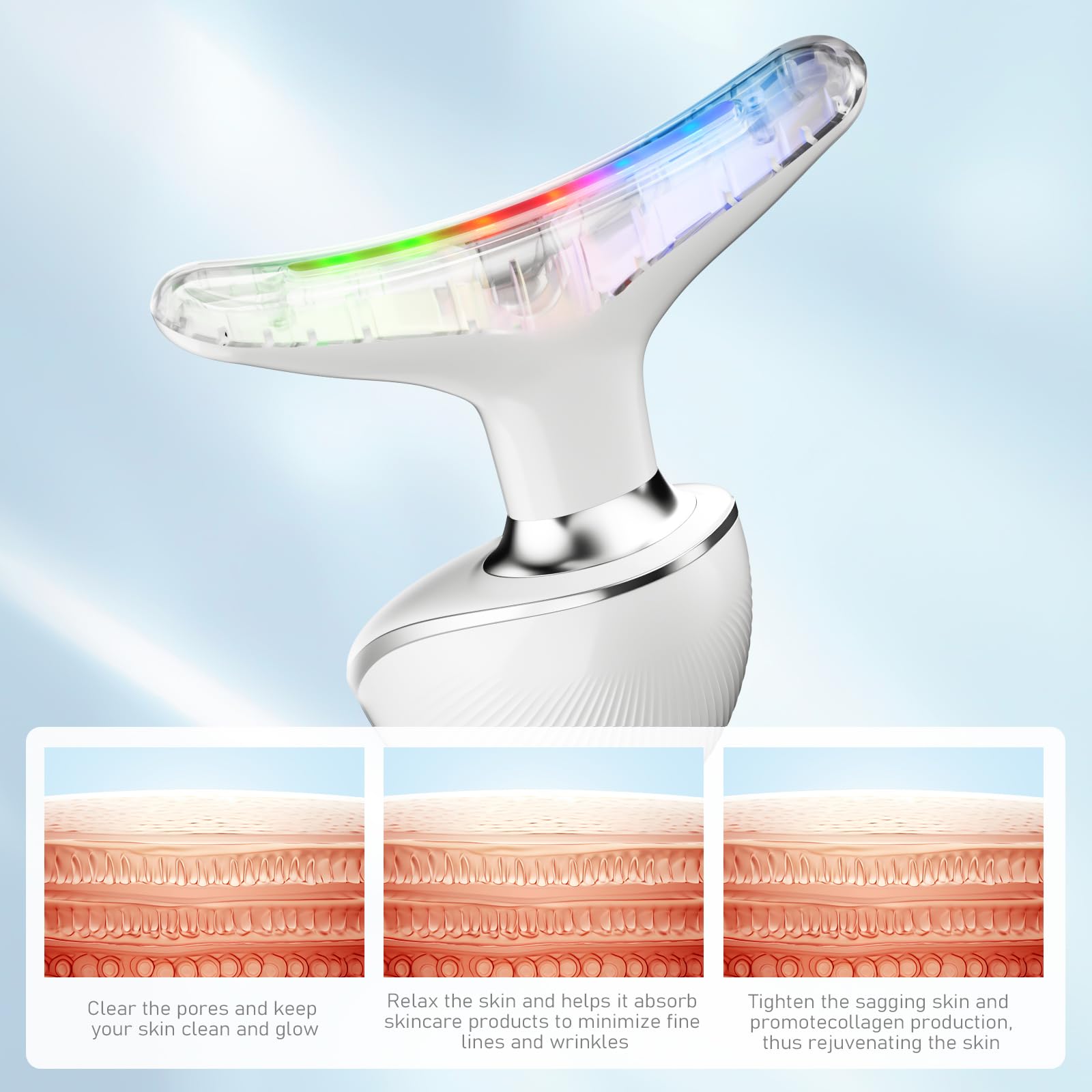 Cocobeen face-neck-tool white angled shot highlights ergonomic grip for precise lifting.