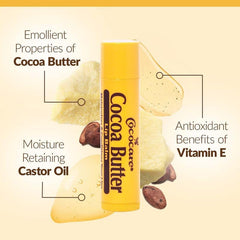Cococare Cocoa Butter Lip Balm packaging highlights travel-friendly design
