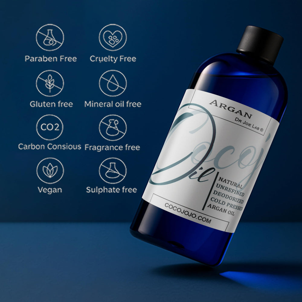 Cocojojo deodorized argan oil used as overnight mask provides intense hydration.