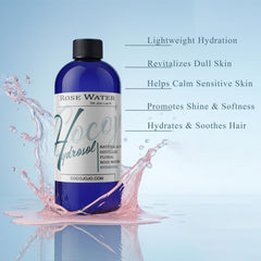 Cocojojo Rose Hydrosol rose-petals closeup highlights natural rose aroma.