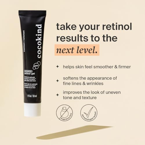 Cocokind Advanced Retinol Gel application on palms for an even evening routine