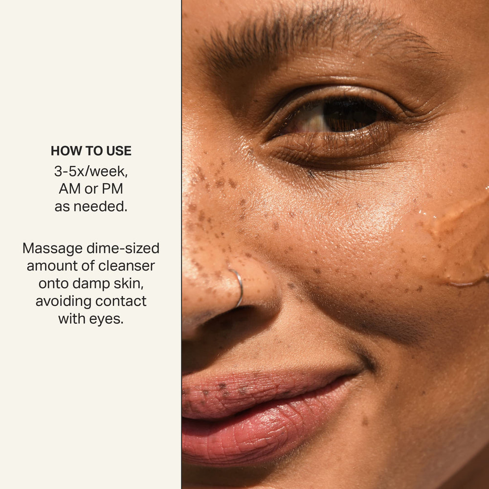 Cocokind AHA Jelly Cleanser being applied to skin for everyday use in a morning or evening routine.